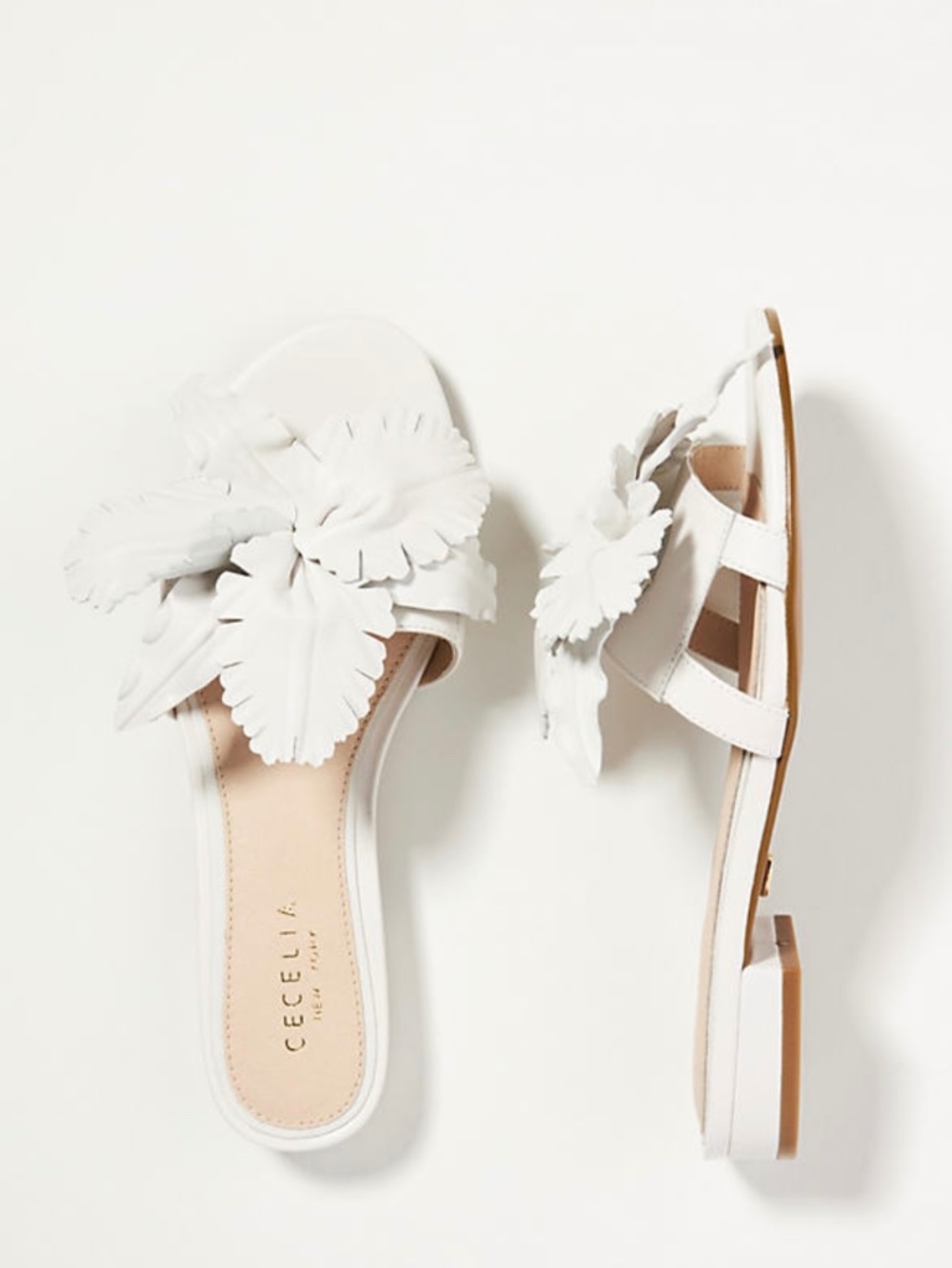 Cecelia New York Lila White Slide Sandals Sz 9.5